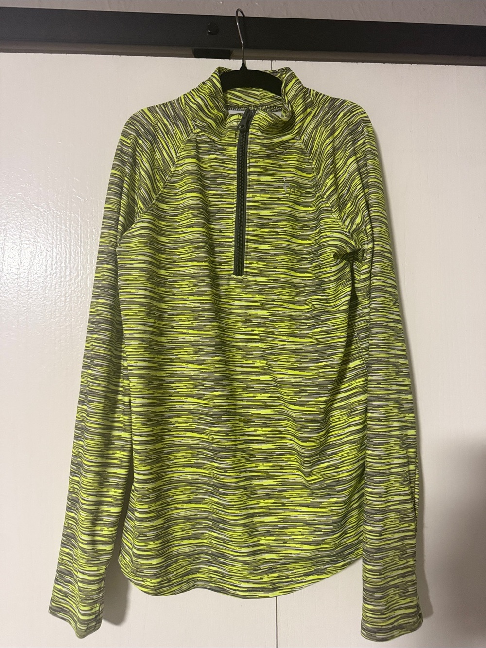 Justice YOUTH GIRLS Zip-Up Sweater in Neon Yellow and Gray